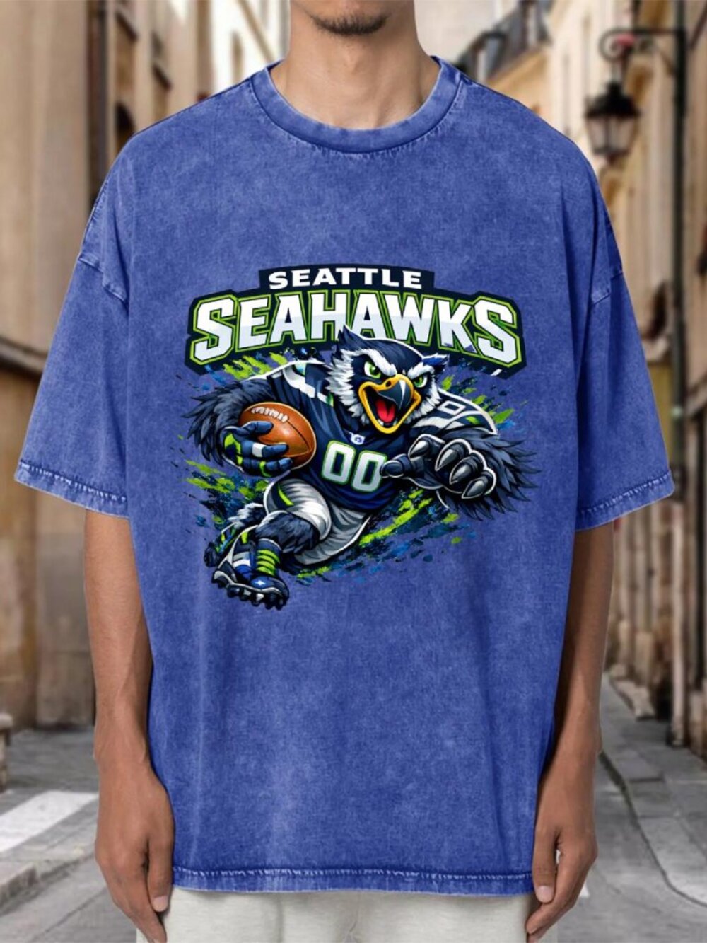 Seattle Seahawks Mascot Vintage Wash NFL Tee ZUD3CDTIST03